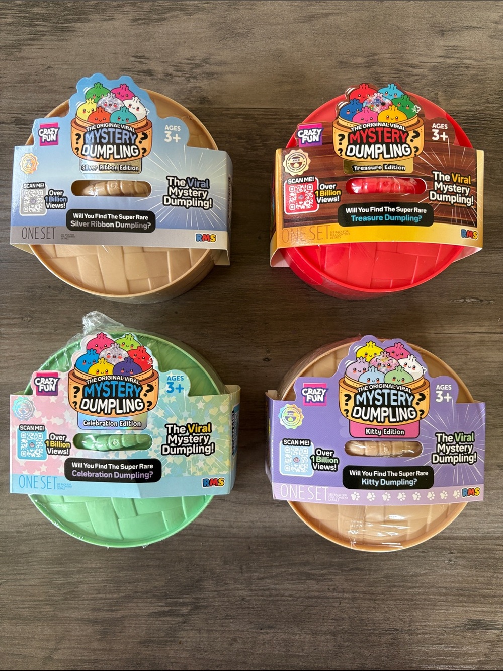 Variety Bundle of 4 NWT Unopened Authentic RMS Mystery Dumplings